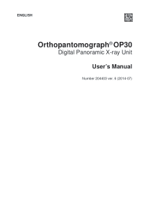 Instrumentarium Dental OP-30 Dental Panorama X-Ray - User manual