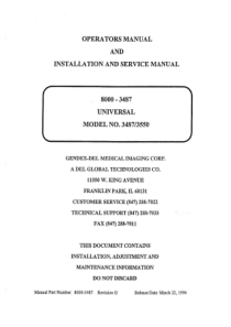 Gendex Uni-Matic 325D - Use and service manual