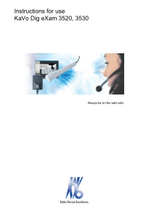 Kavo In eXam 3520,3530 Digital X-Ray - User manual