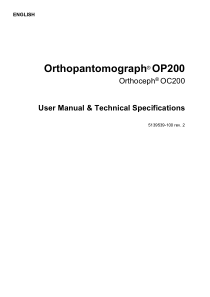 Instrumentarium Dental OP-200, OC-200 Dental Panorama X-Ray - User manual