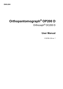 Instrumentarium Dental OP-200D, OC-200D Dental Panorama X-Ray - User manual
