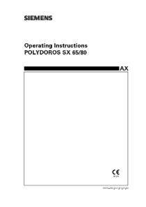 Siemens Polydoros SX 65-80 X-Ray - User manual