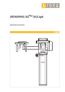 Sirona Orthophos XG Dental X-Ray - User manual
