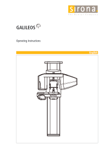 Sirona Galileos Dental X-Ray - User manual