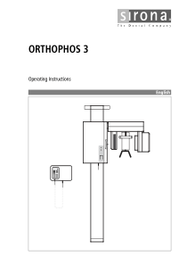 Sirona Orthophos 3 Dental X-Ray - User manual