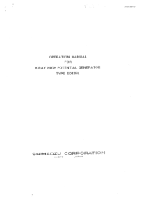 Shimadzu ED125 X-Ray - User manual