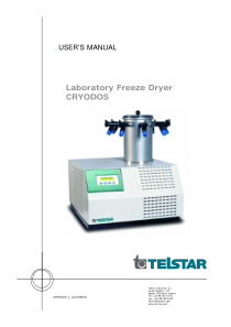 Telstar Cryodos Laboratory Freeze Dryer - User manual