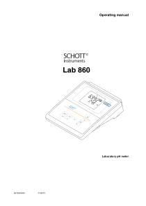 Schott Lab 860 Laboratory pH-Meter - User manual