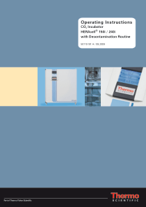 Thermo Heracell 150i, 240i, CO2 Incubator - User manual