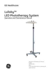 GE Lullaby Phototherapy System - User and maintenance manual