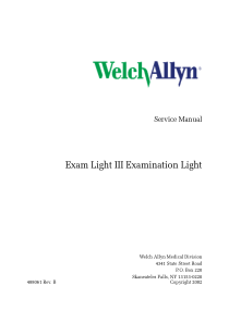 Welch Allyn Exam Light 3 - Service manual