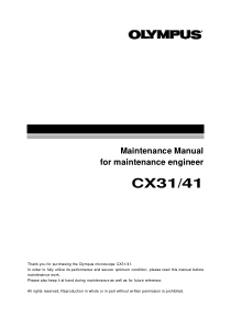Olympus CX-31,41 Microscope - Service manual