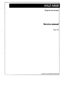 Wild M690 Surgical Microscope Service Manual