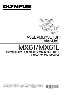 Olympus MX61 & MX61LMicroscope SETUP Manual