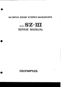 Olympus SZ-III - Service manual