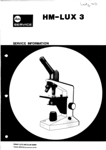 Leitz HM-LUX 3 Microscope - Service manual (de)