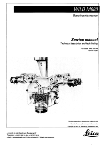 Wild M680 Surgical Microscope Service Manual