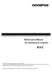 Olympus BX-2 Microscope - Service manual
