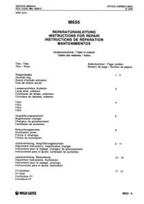 Wild M655 Surgical Microscope Repair Manual