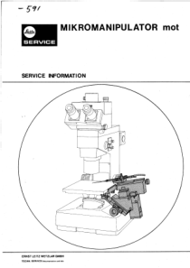 Leitz Mikromanipulator mot - Service manual