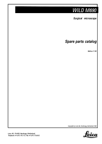 Wild M690 Surgical Microscope Parts Manual