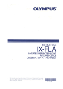 Olympus IX-FLA Inverted Light Instruction Manual
