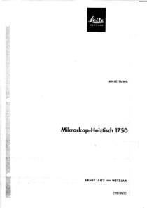 Leitz Mikroskop Heiztisch 1750 - User manual (de)
