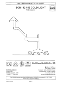 Karl Kaps SOM-42,52 Colposcope - User manual