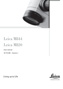 Leica M-844,M-820 Surgical Microscope - User manual