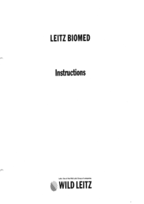 Leitz Biomed Microscope - User manual