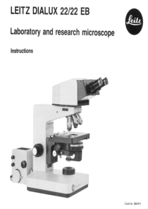 Leitz Dialux 22, 22EB Microscope - User manual