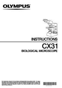Olympus CX31 Biological Microscope Manual