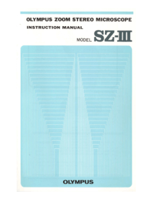 Olympus SZ-III Instruction Manual