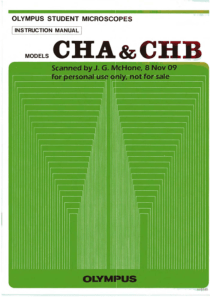 Olympus CHA, CHB Microscope - User manual