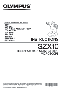 Olympus SZX10 Research High-Class Stereo Microscope Manual