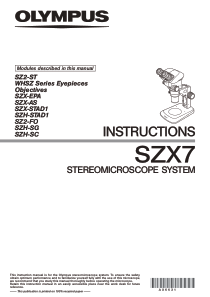 Olympus SZX7 Stereo Microscope Manual