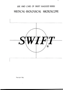 Swift M4000D Microscope - User and service manual