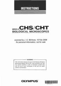 Olympus CHS-CHT - User manual