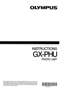 Olympus GX-PHU Photo Unit Manual