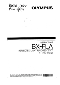 Olympus BX-FLA Reflected Light Flourescence Attachment Manual