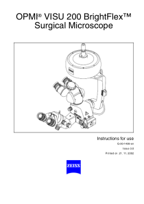 Zeiss OPMI VISU 200 Surgical Microscope - User manual