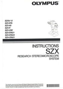 Olympus SZX Stereo Microscope Manual