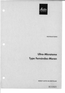 Leitz Ultra-Microtome Fernandez-Moran - Service manual