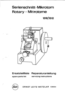Leitz Rotary Microtome 1510, 1512 - Service manual