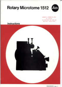 Leitz Rotary Microtome 1512 - User manual