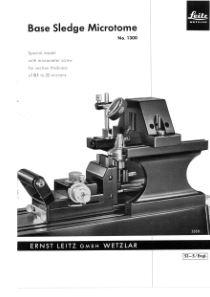 Leitz Base Sledge Microtome 1300 - User manual