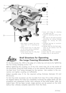 Leitz Freezing Microtome 1310 - Quick user manual