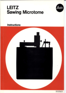 Leitz Sawing Microtome - User manual