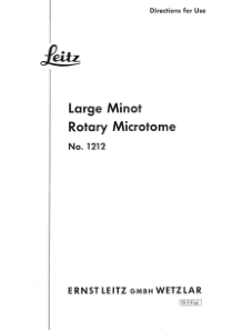 Leitz Rotary Microtome 1212 - User manual