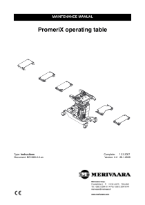 Merivaara PromeriX Operating Table - Service manual